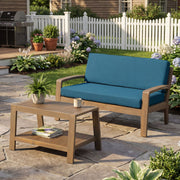 2 Piece Outdoor Conversation Set (Loveseat & Coffee Table With Water-Resistant Cushions) - R&R Furniture Gallery (Fountain Valley, CA)
