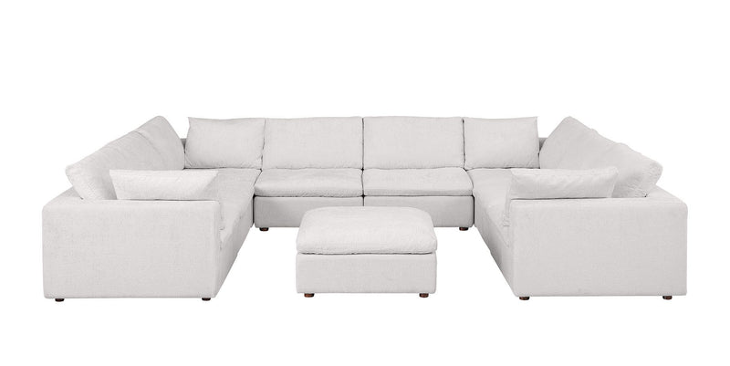 1100 - 9-Piece U-Shaped Sectional In Italian Fabric - Pearl