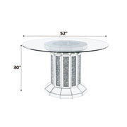 Noralie - Dining Table - Clear Glass Top & Mirrored & Faux Diamonds - R&R Furniture Gallery (Fountain Valley, CA)