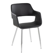 Pair of Lumi Source Margarite contemporary dining chairs with sleek design and wooden legs, set of two for modern dining spaces.