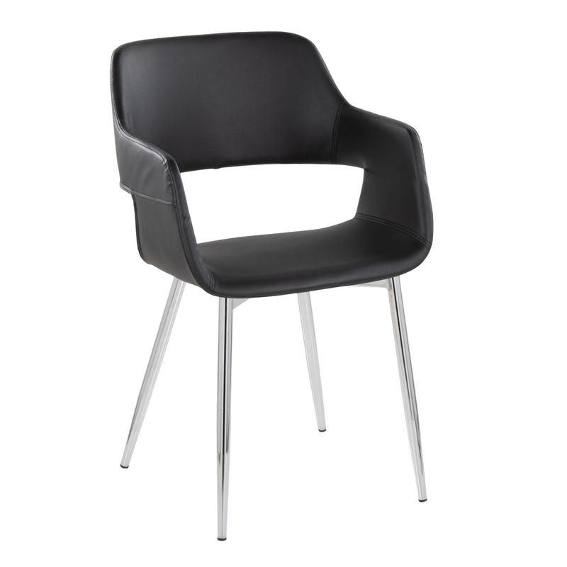 Pair of Lumi Source Margarite contemporary dining chairs with sleek design and wooden legs, set of two for modern dining spaces.