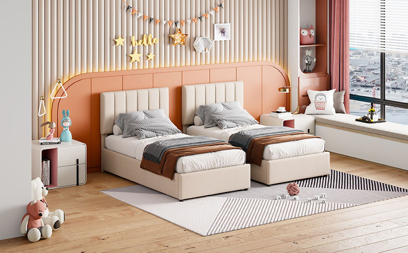 Upholstered Platform Bed With A Hydraulic Storage System - R&R Furniture Gallery (Fountain Valley, CA)