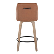 Lumi Source Hannah set of 2 transitional fixed height counter stools with swivel, round footrest, and modern design.