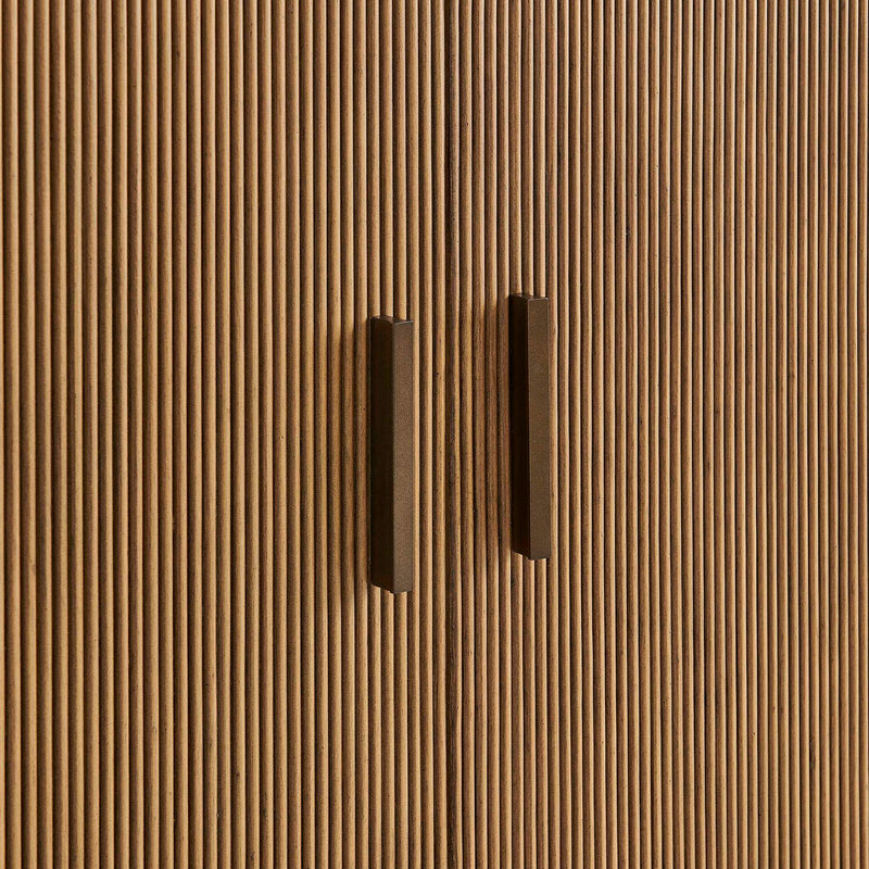 Mebarak - Reeded 2 Door Cabinet - Bronze,White,Woodtone