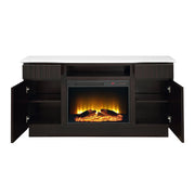 Jaramillo - Server With Fireplace - Engineered Marble & Rustic Espresso - R&R Furniture Gallery (Fountain Valley, CA)