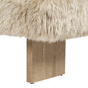 Leda - Sheepskin Fur Rectangular Accent Bench - Natural Blonde - R&R Furniture Gallery (Fountain Valley, CA)