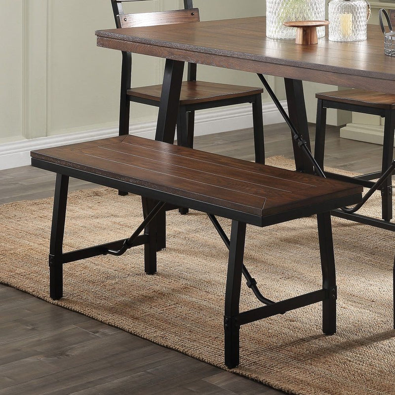 Mariatu - Bench - Oak & Black - R&R Furniture Gallery (Fountain Valley, CA)
