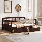 Modern Daybed from DreamHaus with built-in storage drawers, featuring a sleek, multifunctional design for stylish bedroom organization.