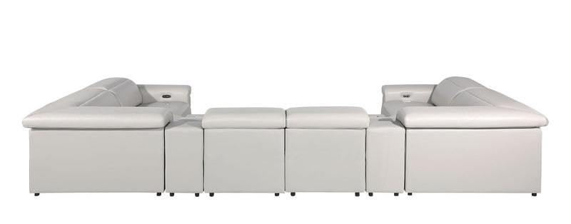 1126 - 8-Piece U-Shaped Sectional Sofa In With 2 Power Recliners & Power Headrests
