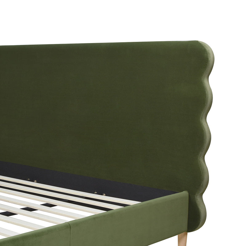 Stockholm - Modern Wavy Headboard Platform Bed - R&R Furniture Gallery (Fountain Valley, CA)