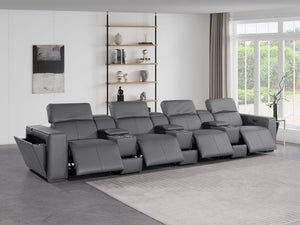 1224 - 7-Piece Modular Power Reclining Sofa In With 4 Power Recliners & Power Headrests
