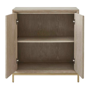 Uttermost Alessia 2-door light brown accent cabinet with sleek design and modern hardware for stylish storage.