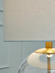 Samder - Glass Table Lamp  - White - R&R Furniture Gallery (Fountain Valley, CA)