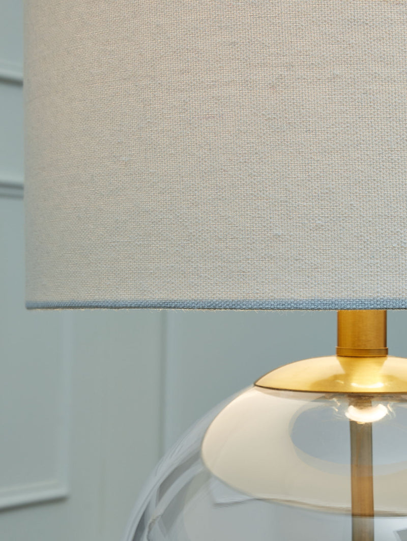 Samder - Glass Table Lamp  - White - R&R Furniture Gallery (Fountain Valley, CA)