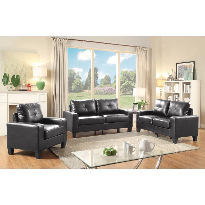 Glory Furniture Newbury track arm loveseat in cozy space, stationary design with plush cushions and stylish upholstery.