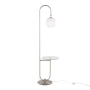 Lumi Source contemporary glam floor lamp designed like a trombone with a sleek metallic finish and adjustable arm.