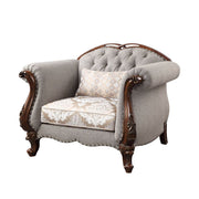 Miyeon - Chair With Pillow - Fabric & Cherry - R&R Furniture Gallery (Fountain Valley, CA)
