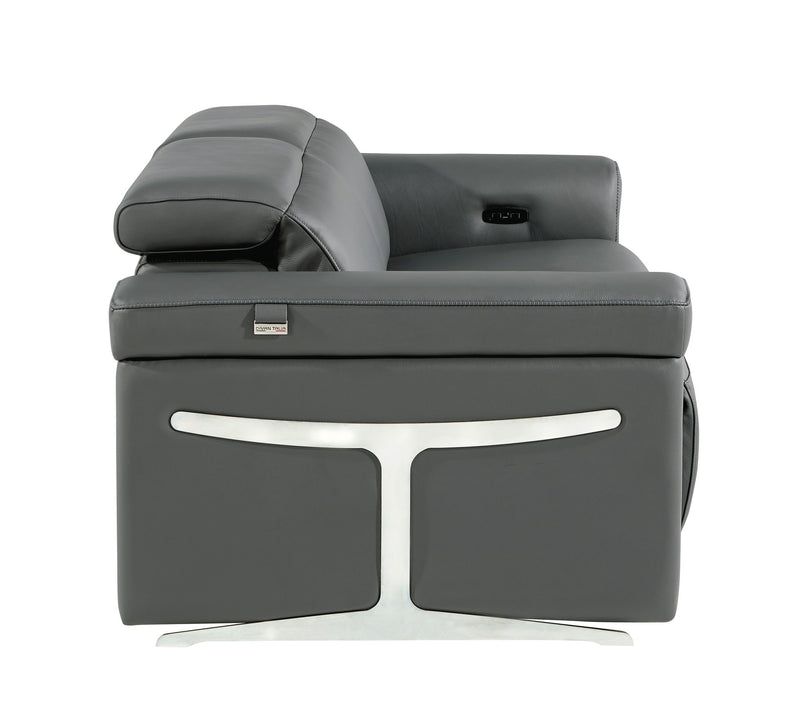 1126 - Top Grain Power Reclining Italian Leather Loveseat - R&R Furniture Gallery (Fountain Valley, CA)