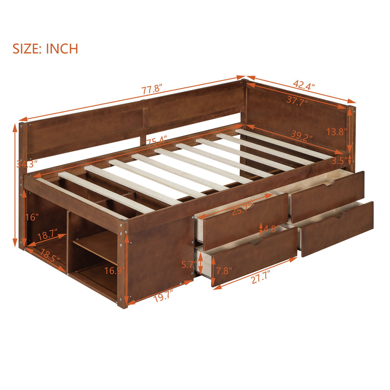 Daybed With Drawers And Shelves - R&R Furniture Gallery (Fountain Valley, CA)