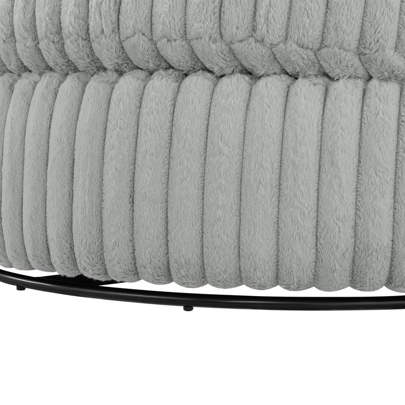 Mindy - Oversized Swivel Barrel Chair - Gray - R&R Furniture Gallery (Fountain Valley, CA)