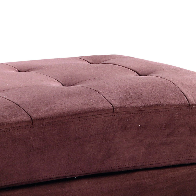 Contemporary upholstered ottoman by Glory Furniture with a chic, modern design and plush fabric, perfect for living room decor.