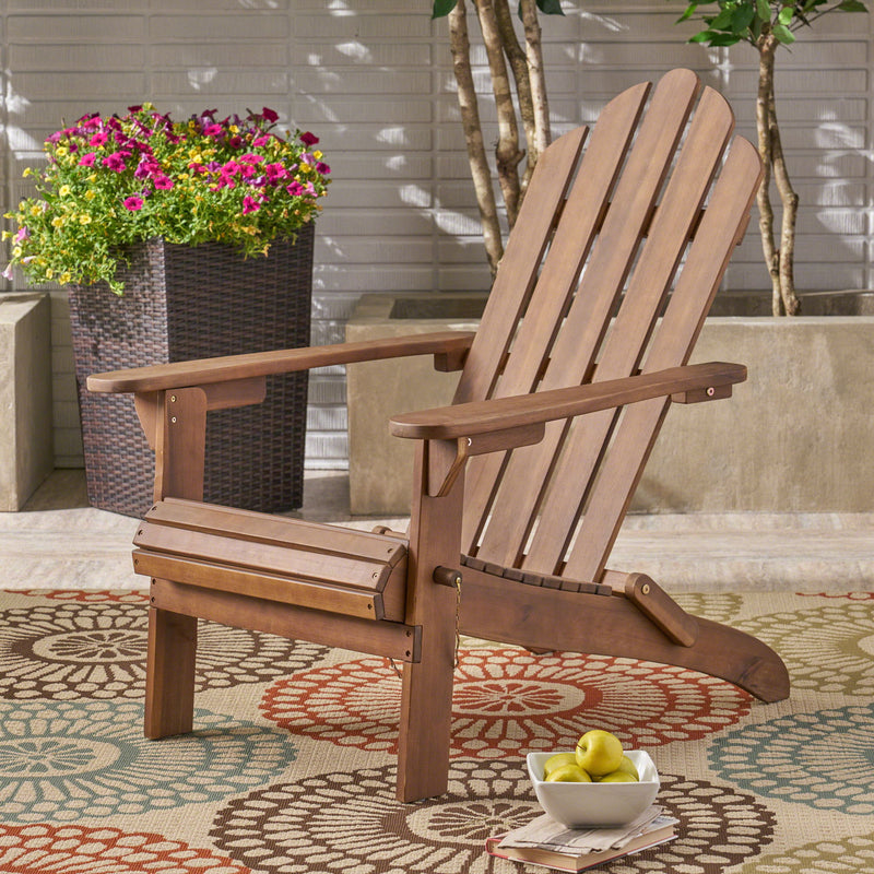 Aurascape - Outdoor Acacia Wood Foldable Adirondack Chair - R&R Furniture Gallery (Fountain Valley, CA)