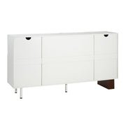 White Noble House sideboard buffet cabinet with four doors and adjustable shelves, wide storage unit for dining or living spaces.