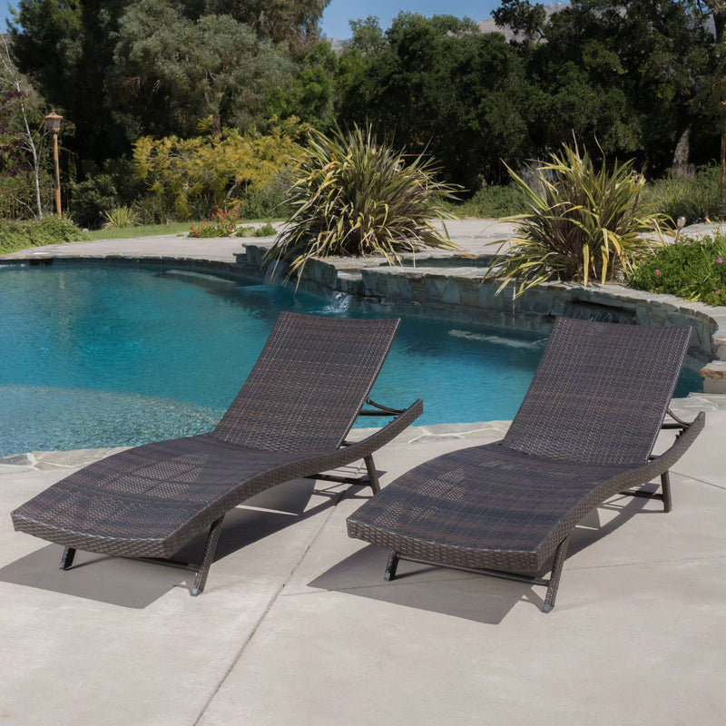 Kauai - Modern Style Wicker Chaise Lounge - Brown Multi - R&R Furniture Gallery (Fountain Valley, CA)