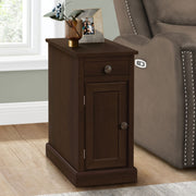 8th Street espresso accent end table with storage drawer, versatile design, wooden surface and modern style.
