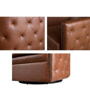 Swivel Chair With Tufted Barrel Design And Nailhead Accents - R&R Furniture Gallery (Fountain Valley, CA)