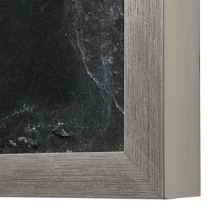 Set of six black framed foliage prints by Uttermost, featuring botanical artwork on white backgrounds for wall decor.