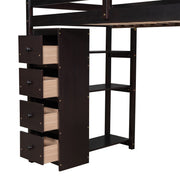 Loft Bed With Storage Drawers, Desk And Stairs With Shelves - R&R Furniture Gallery (Fountain Valley, CA)