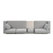 Noble House modular sofa couch with storage armrest and center console, stationary design in a modern living room setting.