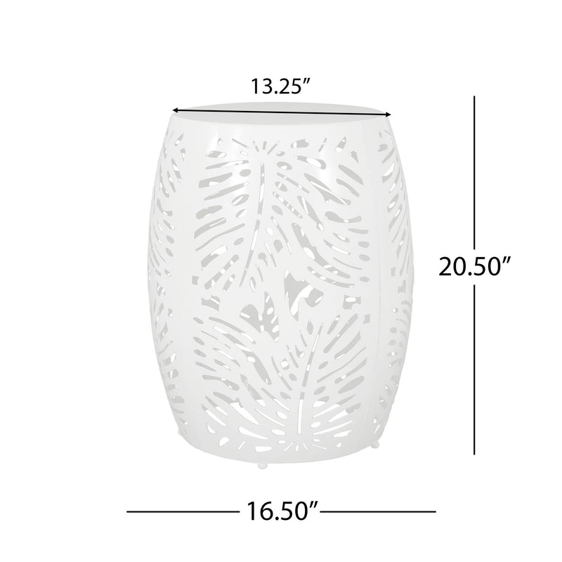 Modern design metal end table by Noble House featuring a large, sleek tabletop and minimalist metal frame.