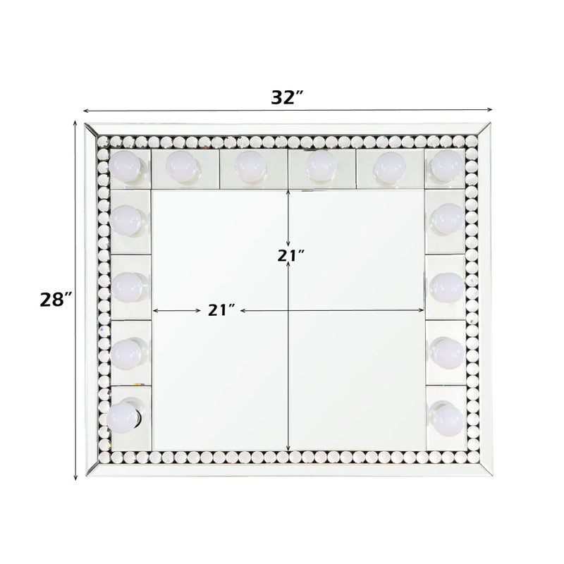 Farai - 28" Accent Mirror - Mirrored & Faux Crystal Diamonds - R&R Furniture Gallery (Fountain Valley, CA)