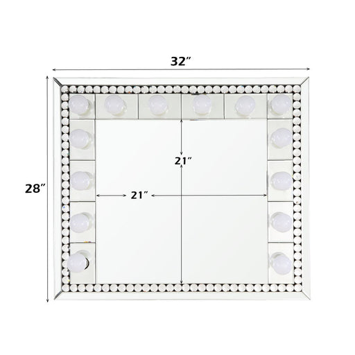 Farai - 28" Accent Mirror - Mirrored & Faux Crystal Diamonds - R&R Furniture Gallery (Fountain Valley, CA)