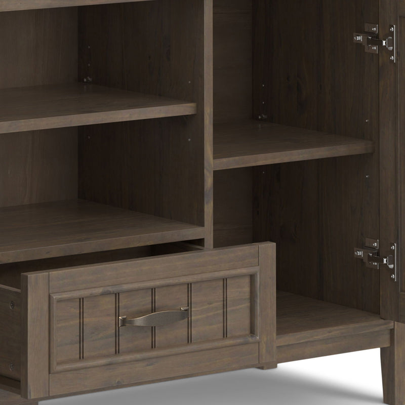 Lev - TV Media Stand - Smoky Brown - R&R Furniture Gallery (Fountain Valley, CA)