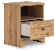 Aleaport - One Drawer Night Stand - Warm Brown - R&R Furniture Gallery (Fountain Valley, CA)