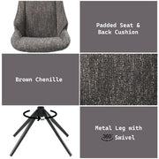 Malika - Side Chair With Swivel (Set of 2) - Brown Chenille - R&R Furniture Gallery (Fountain Valley, CA)