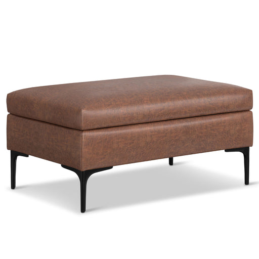 Simpli-Home Rebecca storage ottoman with lift-up lid, multifunctional coffee table and storage solution in a modern design