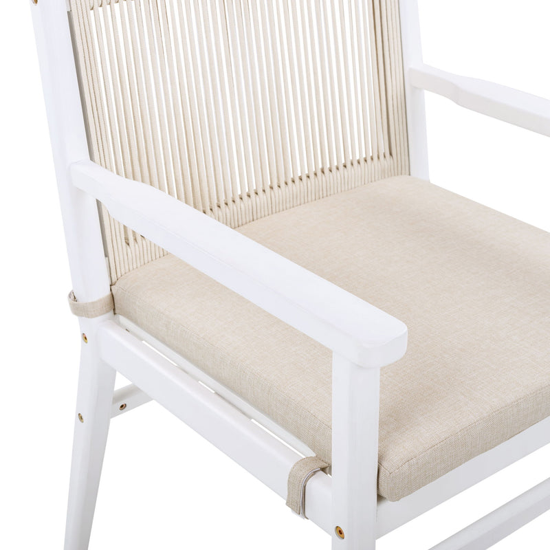 Outdoor Acacia Wood Patio Dining Armchair (Set of 2) - R&R Furniture Gallery (Fountain Valley, CA)