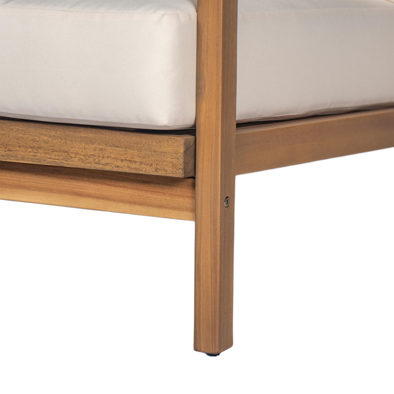 Outdoor Lounge Chair With Woven Backrest, Solid Wood Frame, Comfortable Cushions - R&R Furniture Gallery (Fountain Valley, CA)