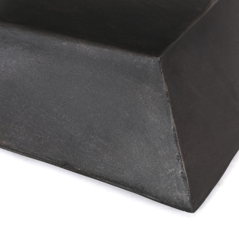 Outdoor lightweight concrete side table with copper finish by Noble House, featuring a sleek and modern design.