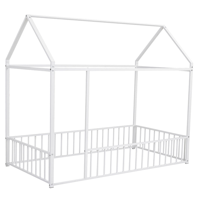 Metal Bed House Bed Frame With Fence - R&R Furniture Gallery (Fountain Valley, CA)