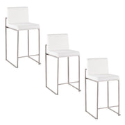 Lumi Source Fuji contemporary high back counter stool with functional design, featuring a sleek modern style and wooden legs.