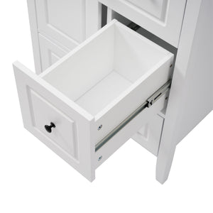 Freestanding Bathroom Vanity With Sink, Soft Closing Cabinet And Drawers - White