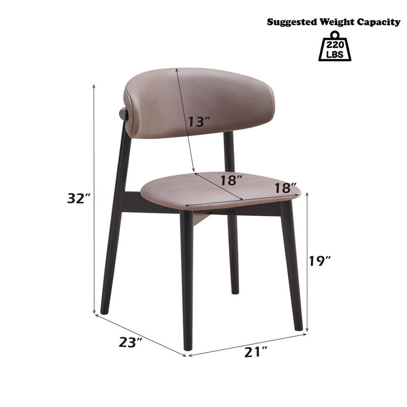 Lanae - Side Chair (Set of 2) - Coffee Polish Microfiber & Black - R&R Furniture Gallery (Fountain Valley, CA)