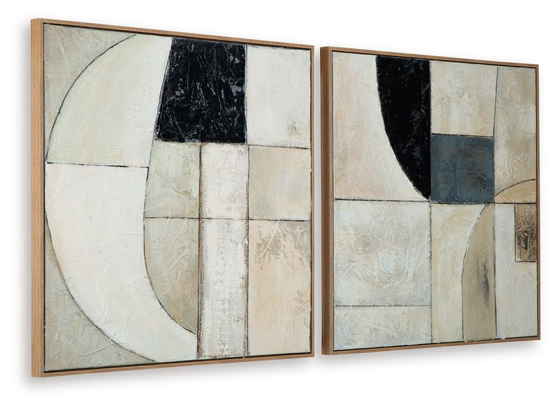 Bexlen - Wall Art Set (Set of 2) - Tan / Taupe / Black - R&R Furniture Gallery (Fountain Valley, CA)