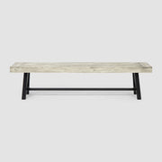 Noble House Carlisle dining bench with wooden seat and sturdy legs, ideal for kitchen or dining room seating.