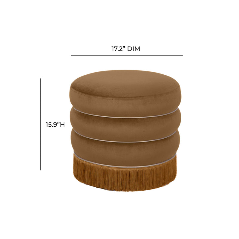 Lakka - Velvet Ottoman - R&R Furniture Gallery (Fountain Valley, CA)